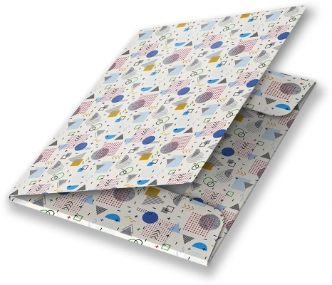 Mapa A4 carton plastifiat lucios, cu elastic, Geometries