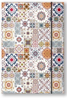 Mapa A4 carton plastifiat lucios, cu elastic, Mandala Tiles