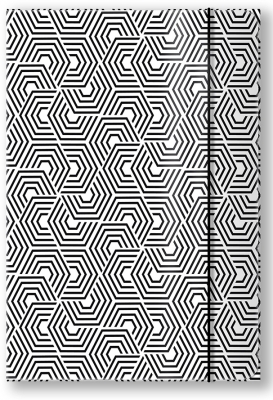 Mapa A4 carton plastifiat lucios, cu elastic, Black & White