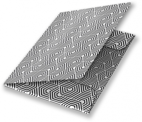 Mapa A4 carton plastifiat lucios, cu elastic, Black & White