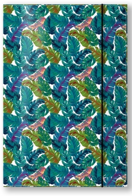 Mapa A4 carton plastifiat lucios, cu elastic, Tropical Leaves