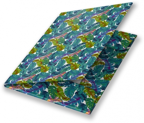 Mapa A4 carton plastifiat lucios, cu elastic, Tropical Leaves
