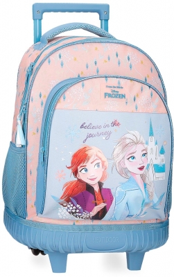 Ghiozdan troler fete, Disney Frozen Believe in the Journey, 2 compartimente, multicolor