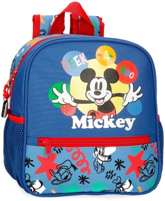 Ghiozdan gradinita baieti, Disney Mickey Peek a Boo, adaptabil, multicolor
