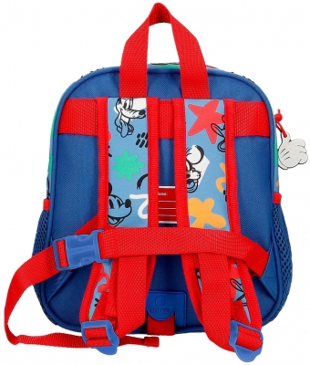 Ghiozdan gradinita baieti, Disney Mickey Peek a Boo, adaptabil, multicolor