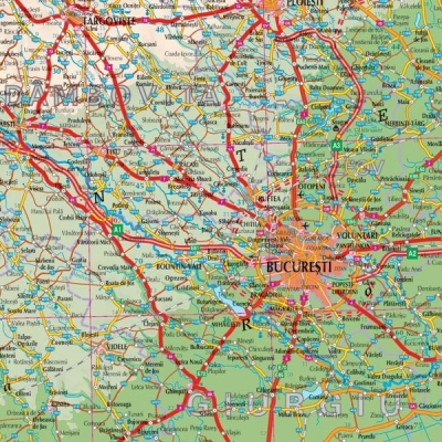 Harta Romania Rutiera 100 x 70 cm sipci plastic