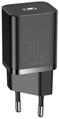INCARCATOR retea Baseus Super Si, Quick Charge 20W, 1 x USB Type-C 5V/3A max, negru