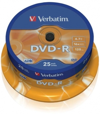 DVD-R 16X 4.7 GB SP 25 bucati Verbatim