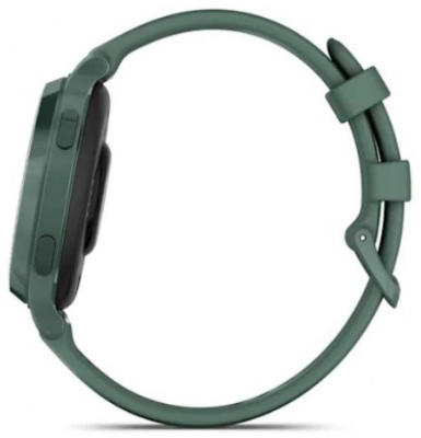 Ceas Garmin Lily 2 Active, display AMOLED, dimensiune afisaj 25,4 mm x 21,3 mm,rezolutie afisaj 240 x 201 pixeli, memorie 8GB, autonomie pana la 9 zile, rezistanta la apa pana la 5 ATM, greutate: 24,4g, ramă Jasper Green şi curea Jasper Green din silicon