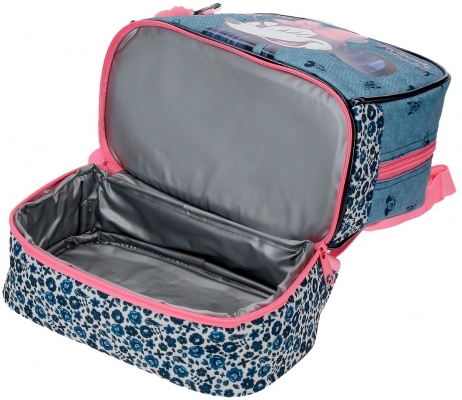 Ghiozdan gradinita fete, compartiment termoizolant, Disney Minnie Mouse Make it Rain Bows