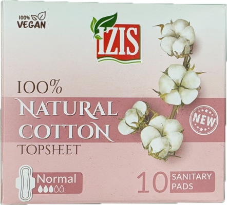 Absorbante aripi, bumbac, normale, 10 buc/cutie, IZIS