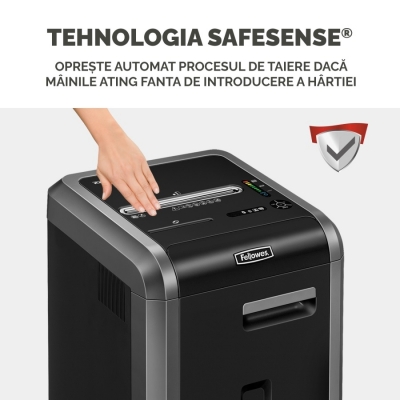 Distrugator documente manual, P4, 22 coli, cross cut, functionare continuu, Powershred 225Ci Fellowes