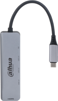 DAHUA 5 IN 1 USB 3.1 TYPE-C TO HDMI Docking station, intrare: USB Type- C, Iesire: 3 x USB 3.0, 1 x HDMI, 1 x PD, Dimensiuni:101.0 mm × 28.0 mm × 10.0 mm, Greutate: 40g.