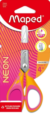 Foarfeca Essentials neon Maped, 13 cm, blister, diverse culori