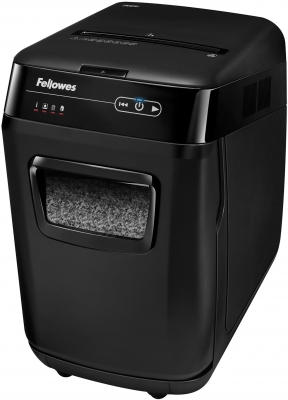 Distrugator documente automat, P5, 200 coli, micro cut, 32 litri, Automax 200M Fellowes