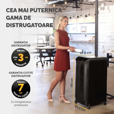 Distrugator documente automat, P5, 600 coli, micro cut, 83 litri, functionare continuu, AutoMax 600M Fellowes 