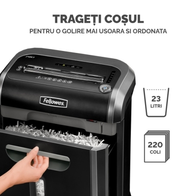 Distrugator documente manual, P4, 16 coli, cross cut, Powershred 79Ci Fellowes