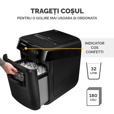 Distrugator documente automat, P4, 150 coli, cross cut, AutoMax 150C Fellowes 