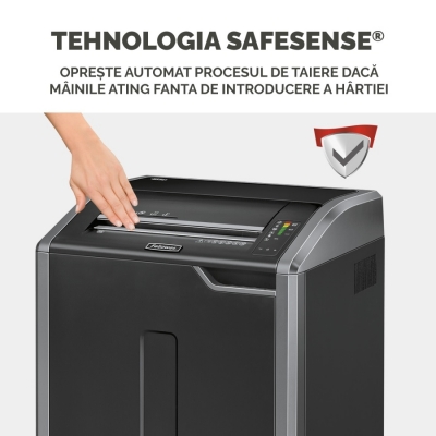 Distrugator documente manual, P2, 40 coli, strip cut, functionare continuu, Powershred 485i Fellowes
