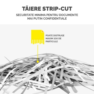 Distrugator documente manual, P2, 40 coli, strip cut, functionare continuu, Powershred 485i Fellowes