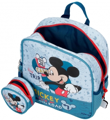 Ghiozdan gradinita baieti, Disney Mickey Road Trip, adaptabil, albastru