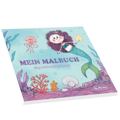 Carte de colorat 20 x 20 cm, 48 file, motiv Mermaid, Herlitz 