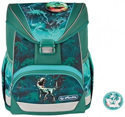 Ghiozdan echipat Ultralight Plus, Green Rex, Herlitz