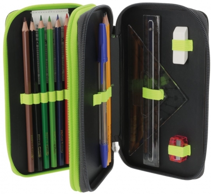 Penar echipat 2 compartimente 23 piese, Herlitz, motiv Wild Life