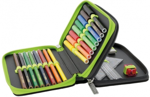 Penar echipat 2 compartimente 23 piese, Herlitz, motiv Wild Life