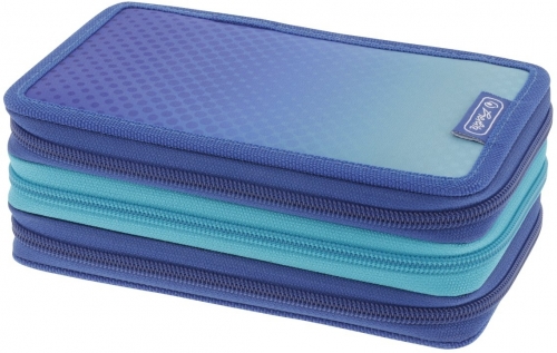 Penar echipat 31 piese 3 fermoare Dip Dye, Herlitz, culoare albastru / turcoaz