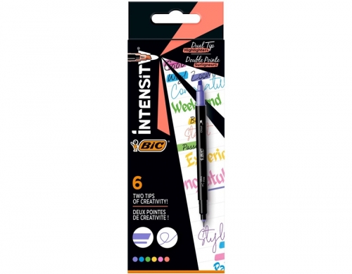 Set Evidentiatoare si Fineliner Intensity Dual Tip, asortat, blister, 6 bucati/set, Bic