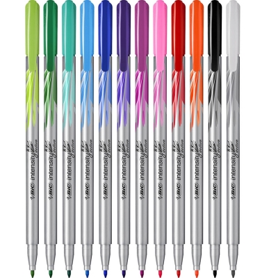 Linere Intensity Medium, 0.8 mm, diverse culori, carcasa de plastic 12 buc/set BIC