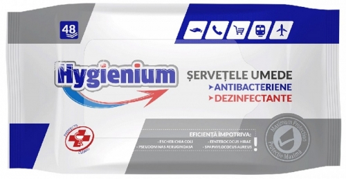 Servetele umede antibacteriene si dezinfectante 48 buc/set Hygienium