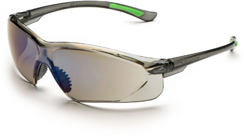 Ochelari de protectie Univet 516 Solar Blue Mirror, lentile gri-albastru oglinda UV400, rama Smoke/Green