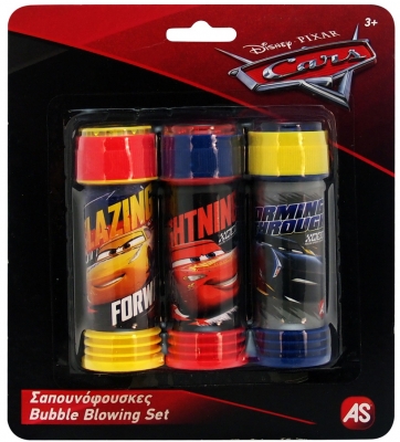 Set tuburi solutie pentru baloane de sapun Cars 3 buc/set As Toys