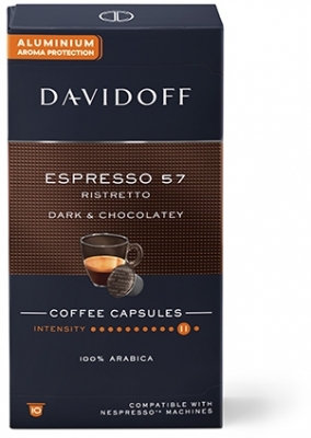 Cutie 10 capsule cafea compatibile Nespresso Cafe Espresso 57 Ristretto Davidoff
