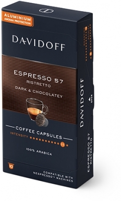 Cutie 10 capsule cafea compatibile Nespresso Cafe Espresso 57 Ristretto Davidoff