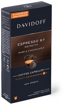 Cutie 10 capsule cafea compatibile Nespresso Cafe Espresso 57 Ristretto Davidoff