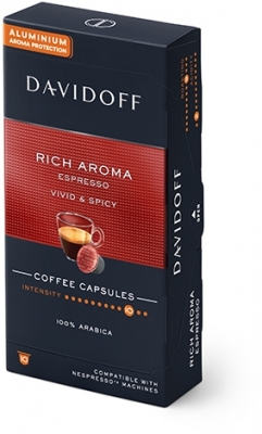 Cutie 10 capsule cafea compatibile Nespresso Cafe Rich Aroma Espresso Davidoff