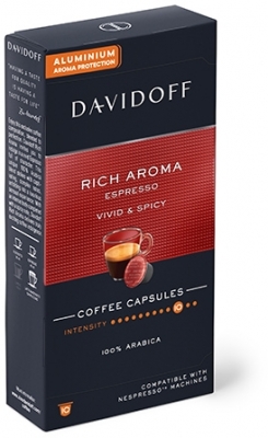 Cutie 10 capsule cafea compatibile Nespresso Cafe Rich Aroma Espresso Davidoff