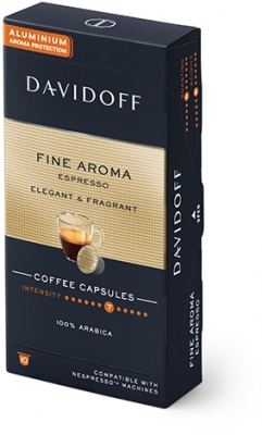 Cutie 10 capsule cafea compatibile Nespresso Cafe Fine Aroma Espresso Davidoff