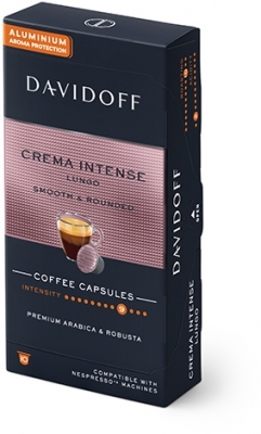 Cutie 10 capsule cafea compatibile Nespresso Cafe Crema Intense Lungo Davidoff
