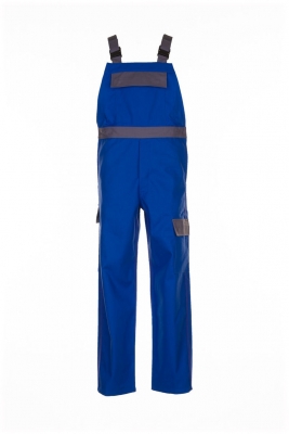 Pantaloni cu pieptar rezistenti la substante chimice, albastru regal / gri, Rock Safety
