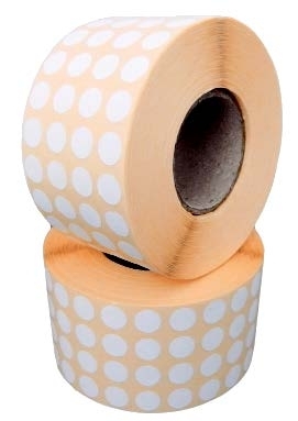 Etichete rotunde 10 mm albe 13480 bucati/rola