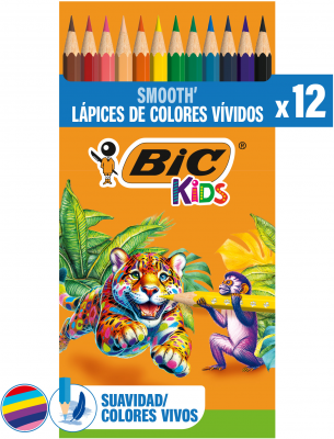 Creioane colorate BIC, din lemn, Evolution Smooth, 2.9mm 12 buc/set