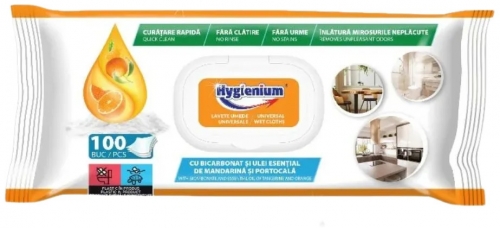 Servetele multisuprafete Hygienium, mandarina si portocala, 100/set