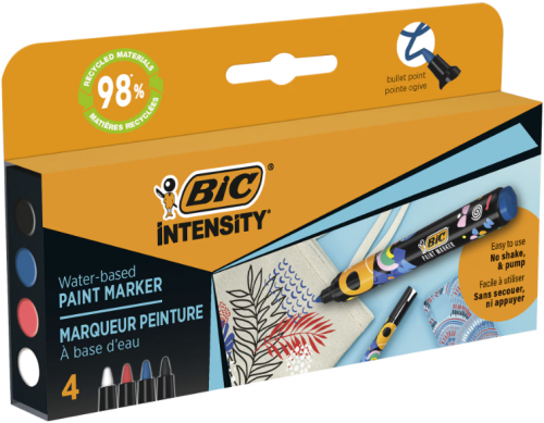 Markere cu vopsea BIC Intensity, culori asortate, 4 buc/set