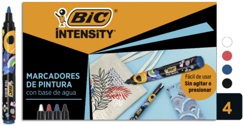 Markere cu vopsea BIC Intensity, culori asortate, 4 buc/set