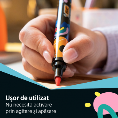 Markere cu vopsea BIC Intensity, culori asortate, 1.5mm, cutie 12 buc/set