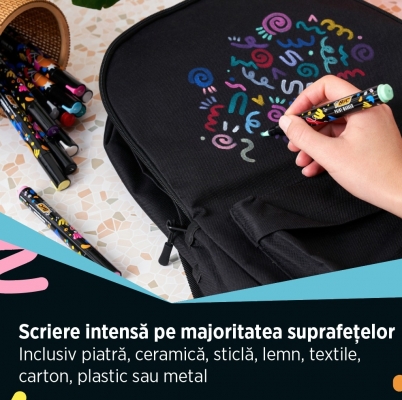 Markere cu vopsea BIC Intensity, culori asortate, 1.5mm, cutie 12 buc/set